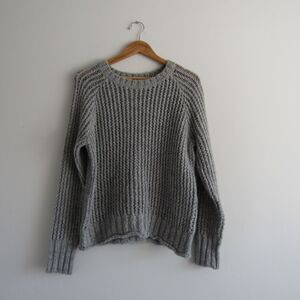 Current Elliott Women's Sweater 2 Gray Alpaca Wool Chunky Cozy Capsule Wardrobe